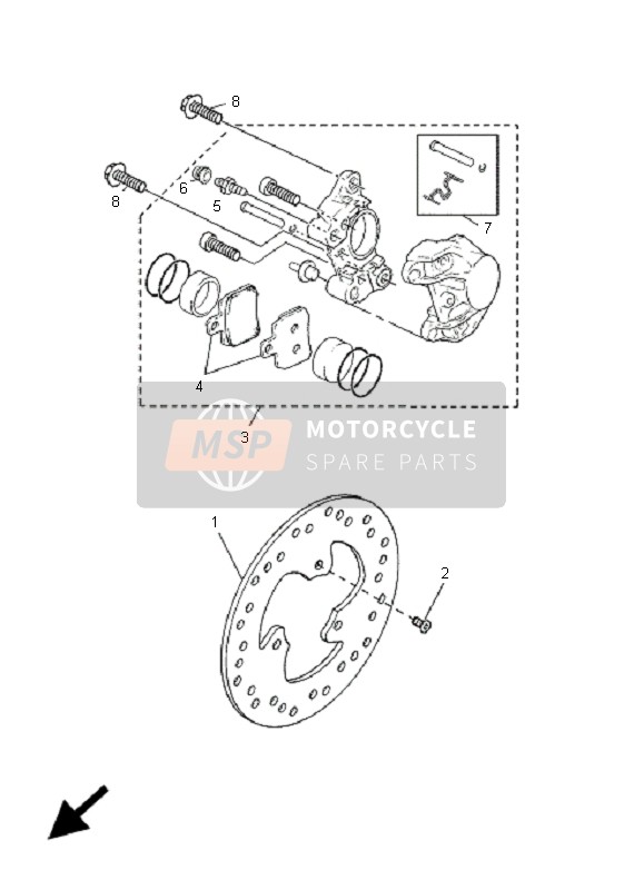 Yamaha YP125RE MAJESTY 2006 Rear Brake Caliper for a 2006 Yamaha YP125RE MAJESTY